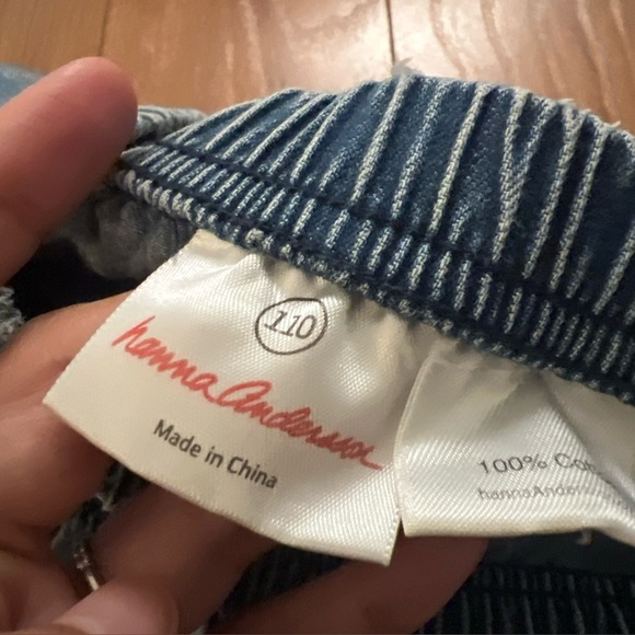 Hanna Andersson Size 4-5 (110) Denim Tiered Skirt Elastic Waist Girl's Cotton - Picture 3 of 8
